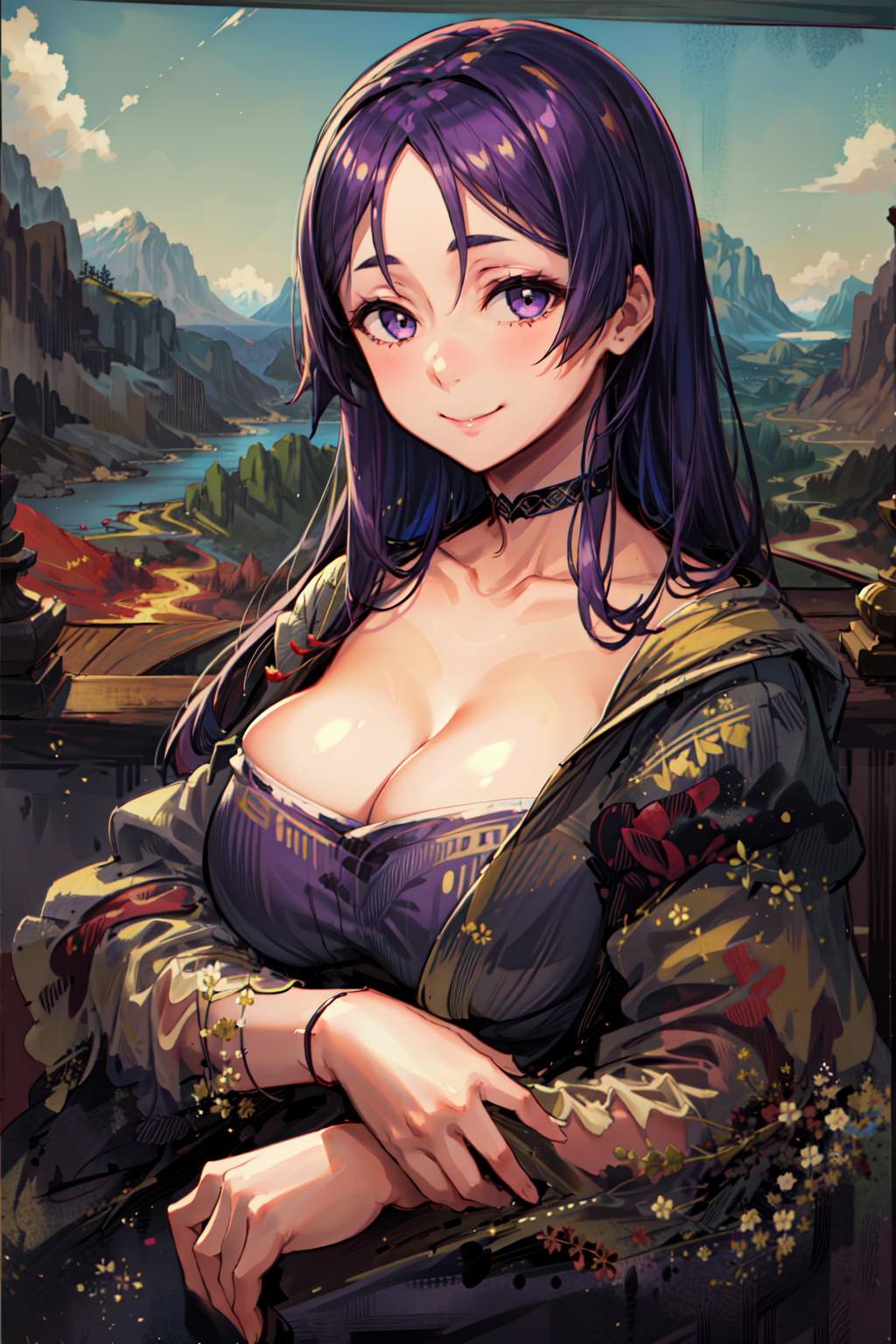 00232-2695385005-masterpiece,best quality,1girl,minamoto no raikou _(fate_),motherly smile,huge breasts,purple hair,long hair,a_(Mona Lisa_),_lor.png
